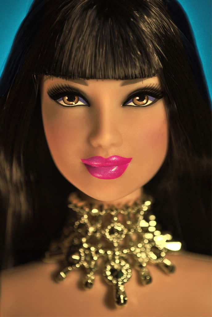 Glamorous Black Barbie Portrait Wallpaper