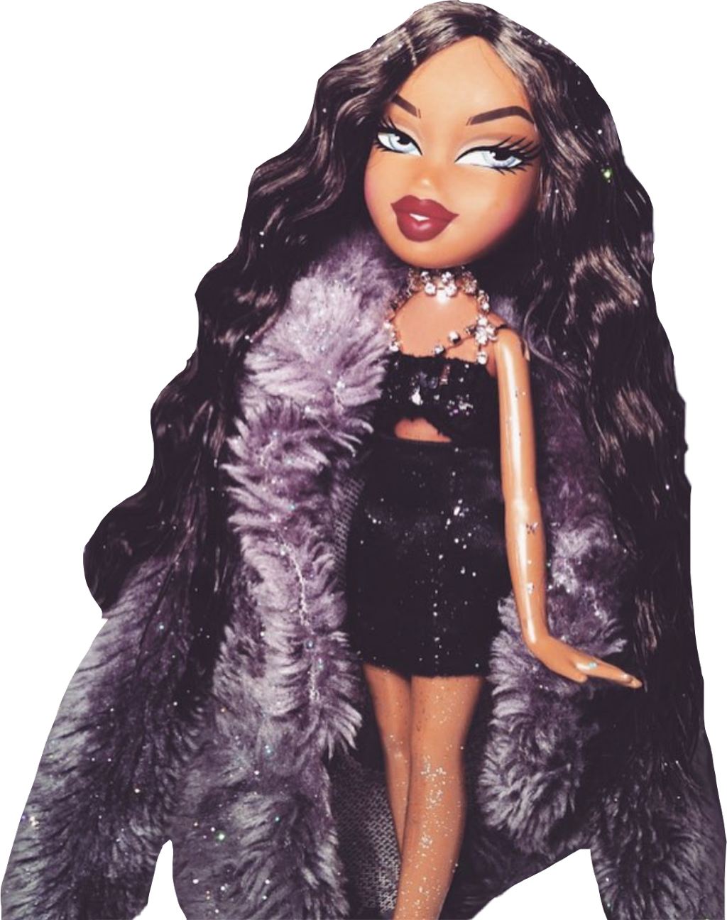 Glamorous Bratz Dollin Black Evening Wear PNG