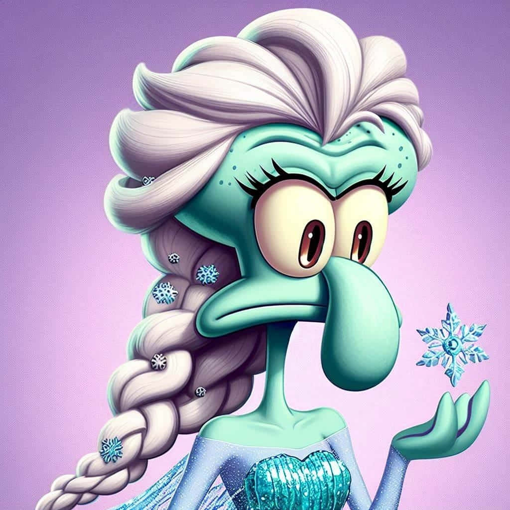 Glamorous Squidward Frozen Parody Wallpaper