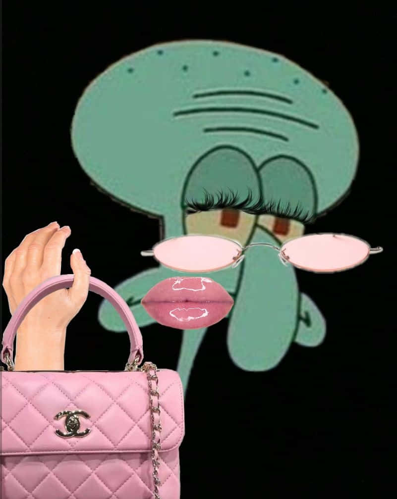 Glamorous_ Squidward_with_ Accessories Wallpaper