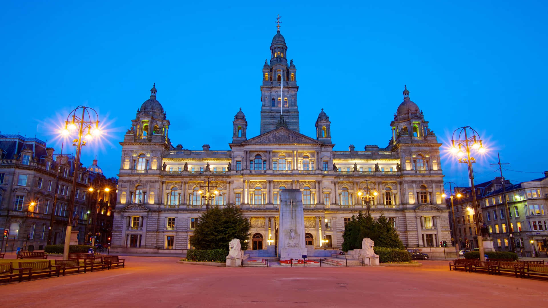 Glasgow City Chambers Evening View Wallpaper