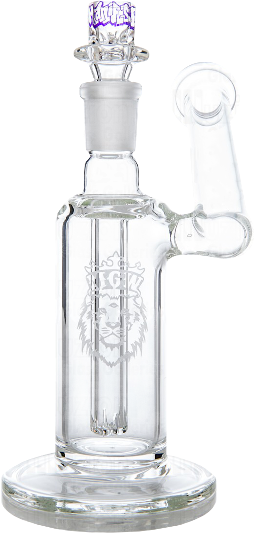 Glass Bongwith Lion Design PNG