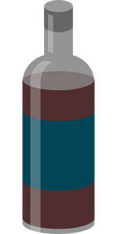 Glass Bottle Vector Illustration PNG