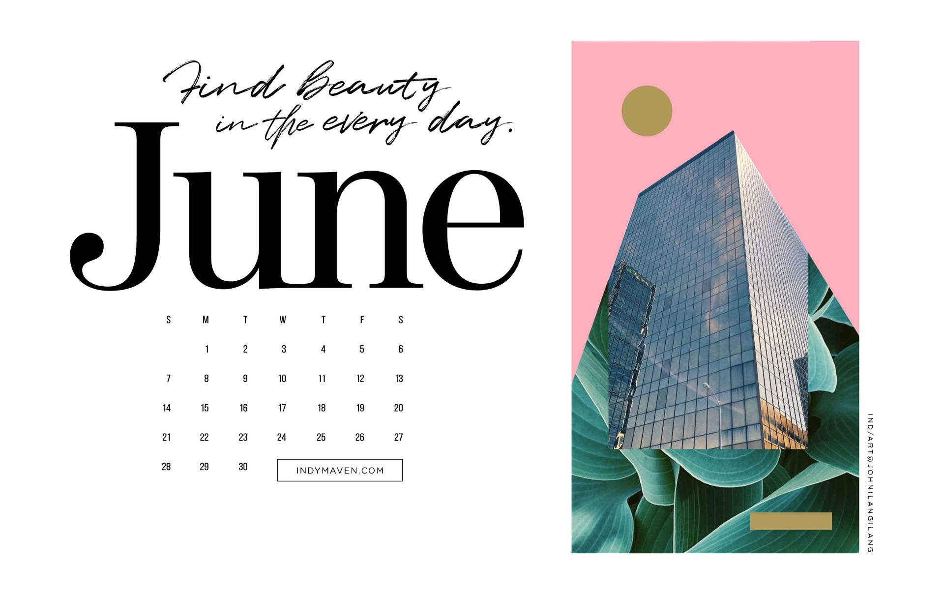 Discover the beauty of June through this glass building Wallpaper