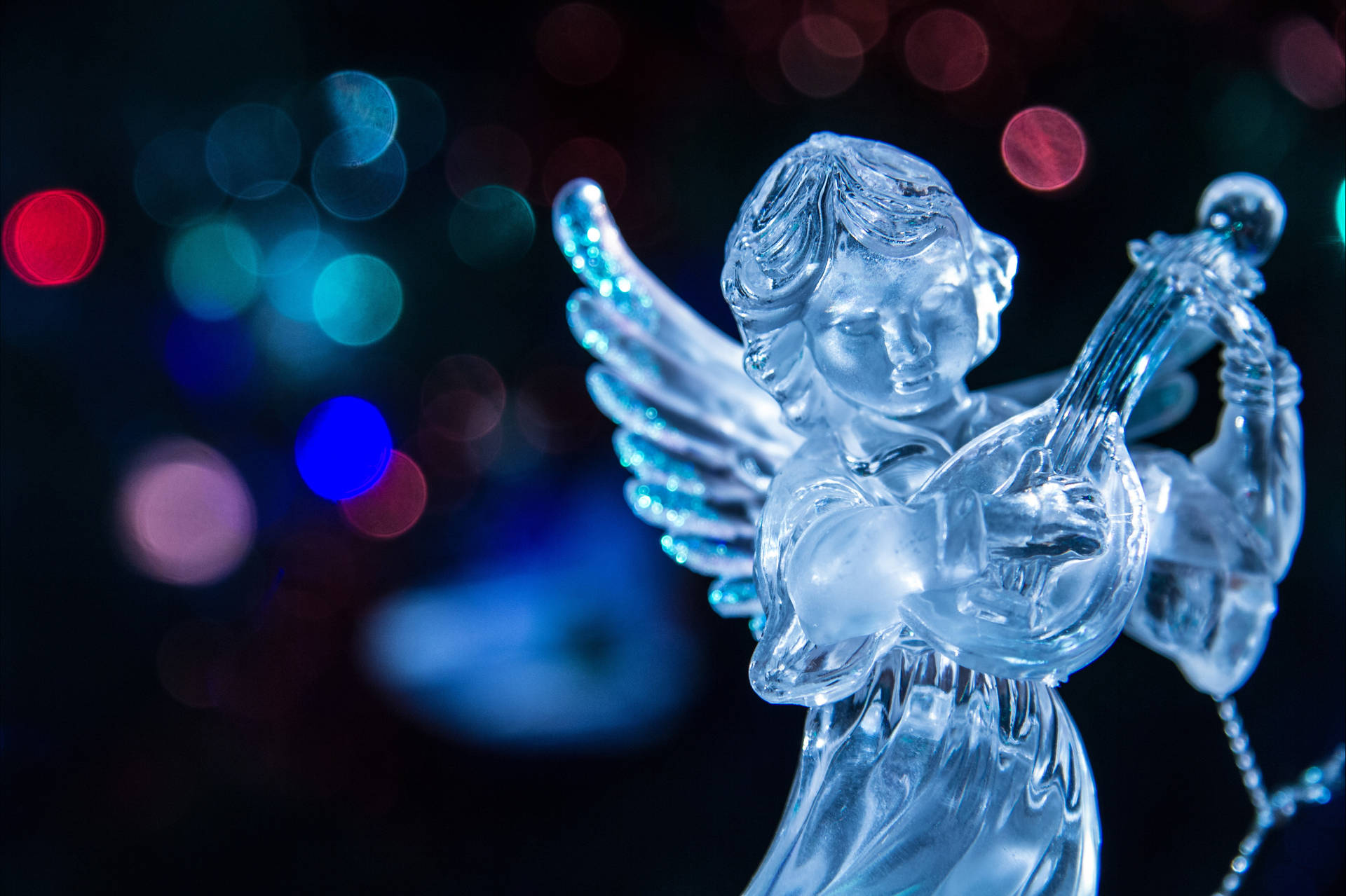 "Elegant Glass Christmas Angel Figurine" Wallpaper