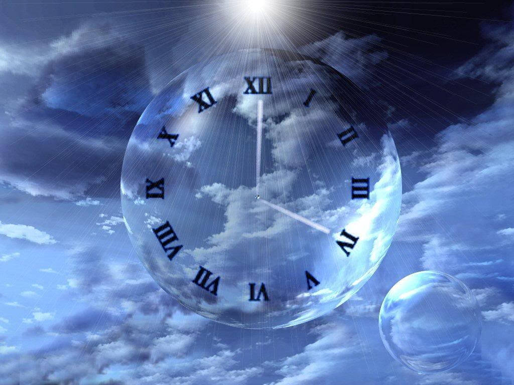 Glass Clock As Tiempo Background Wallpaper