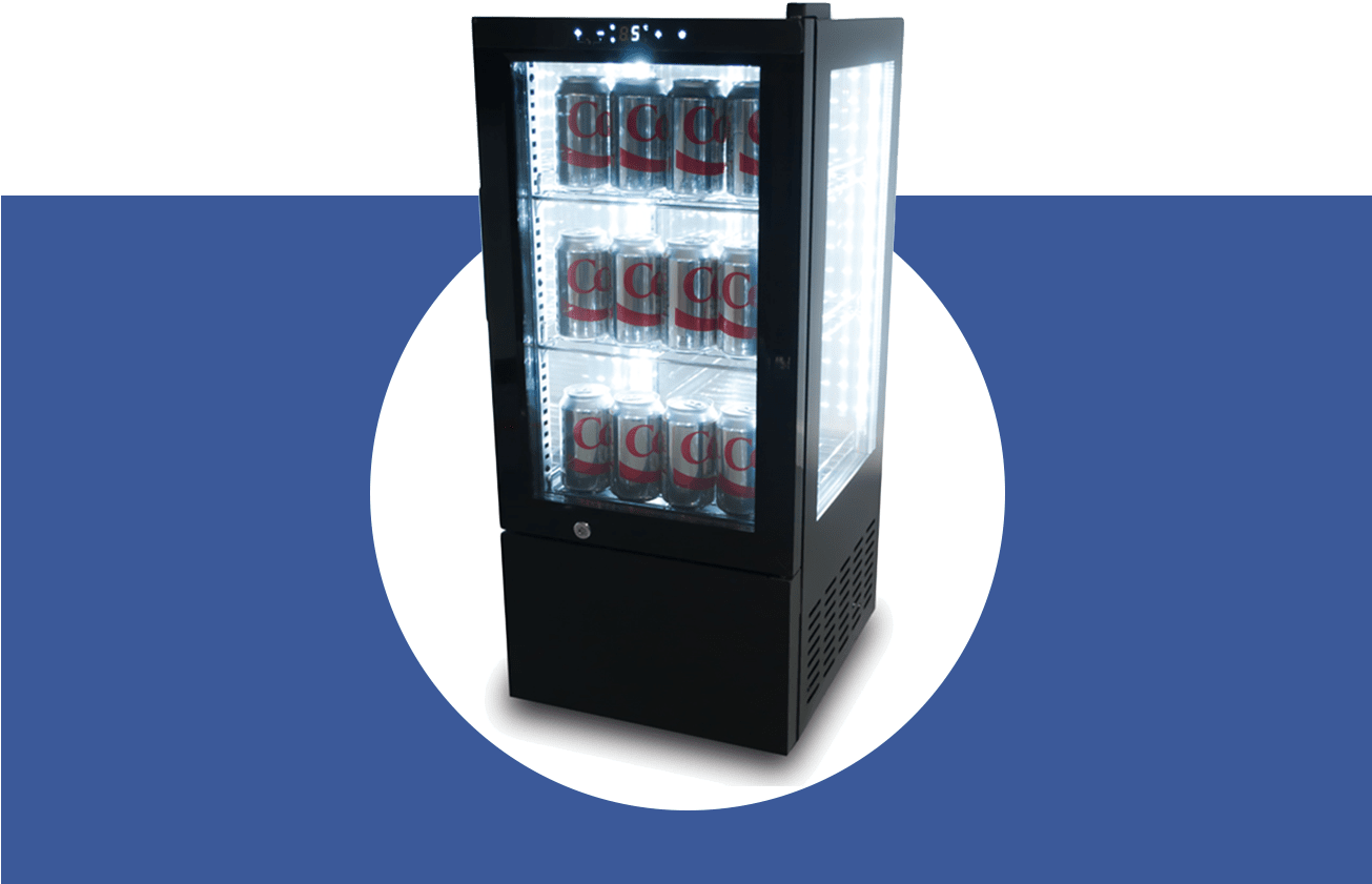 Glass Door Beverage Refrigerator PNG