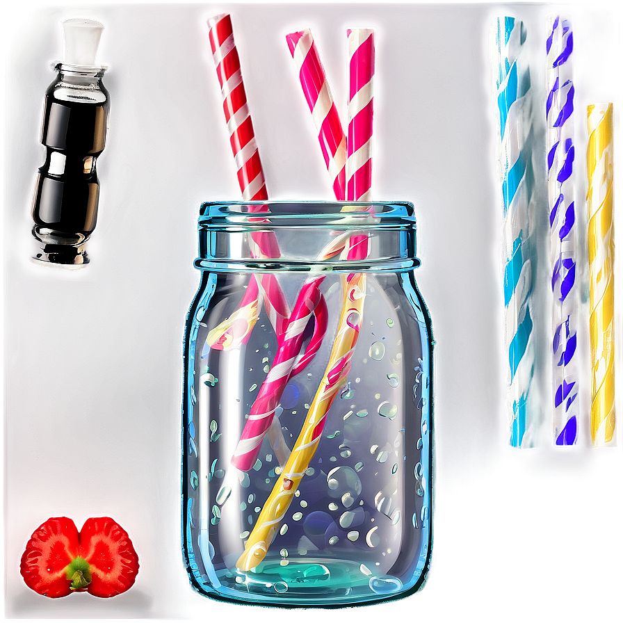 Glass Jar With Straw Png 38 PNG