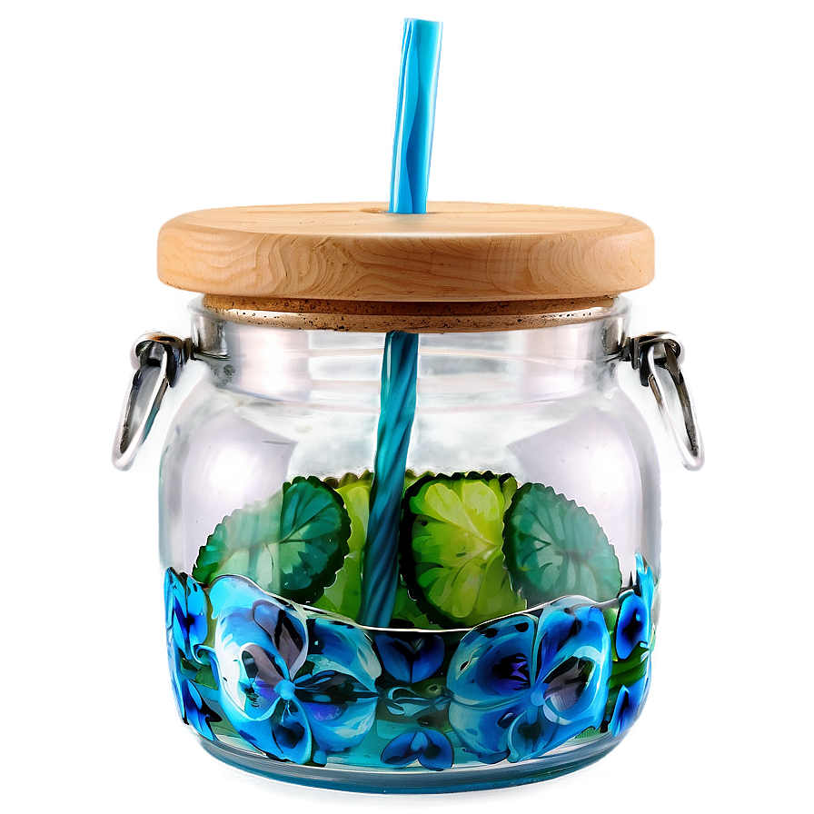 Glass Jar With Straw Png Jlq97 PNG