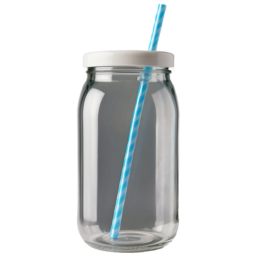 Glass Jar With Straw Png Pqj PNG