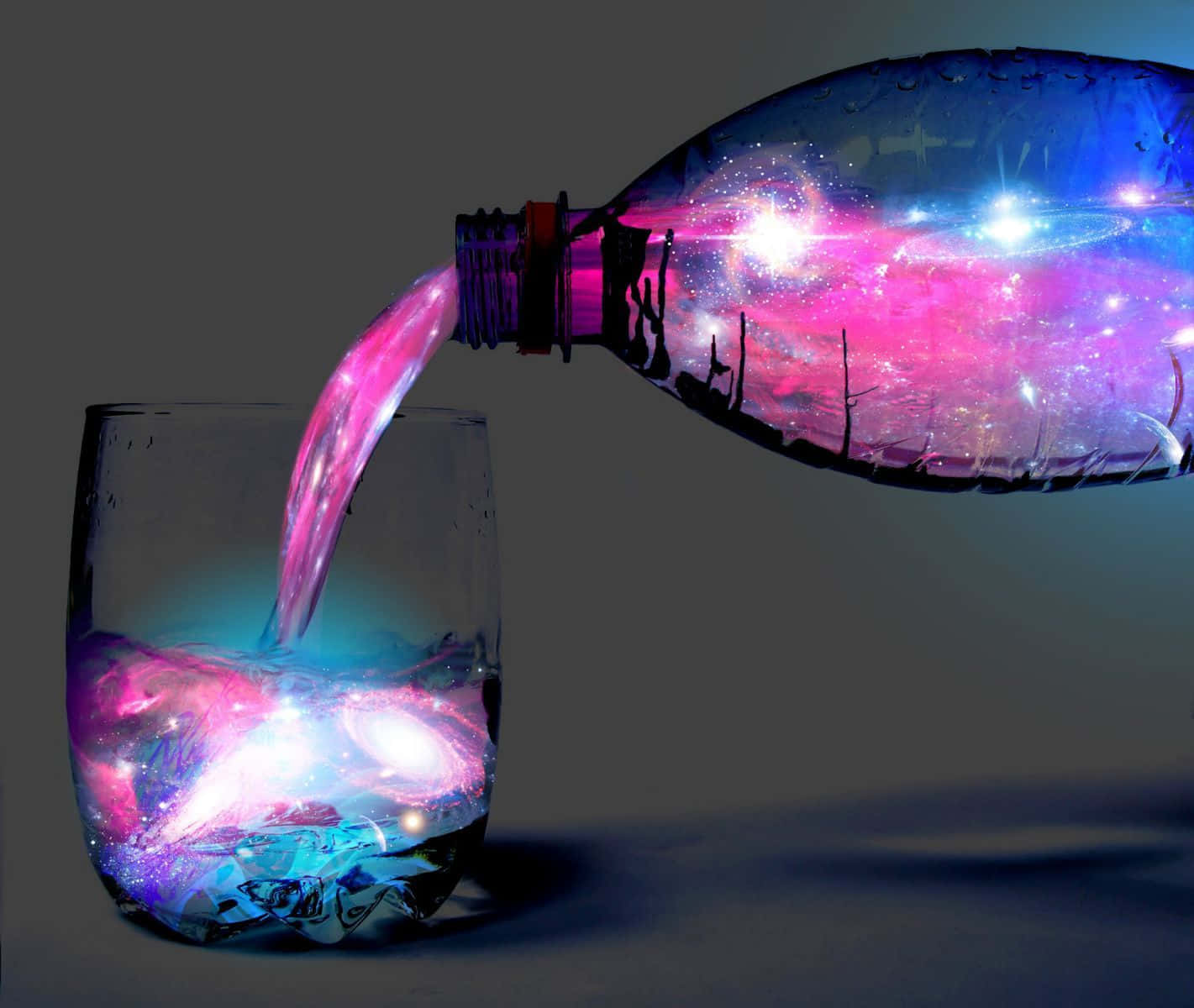 A Bottle With A Glowing Liquid Inside