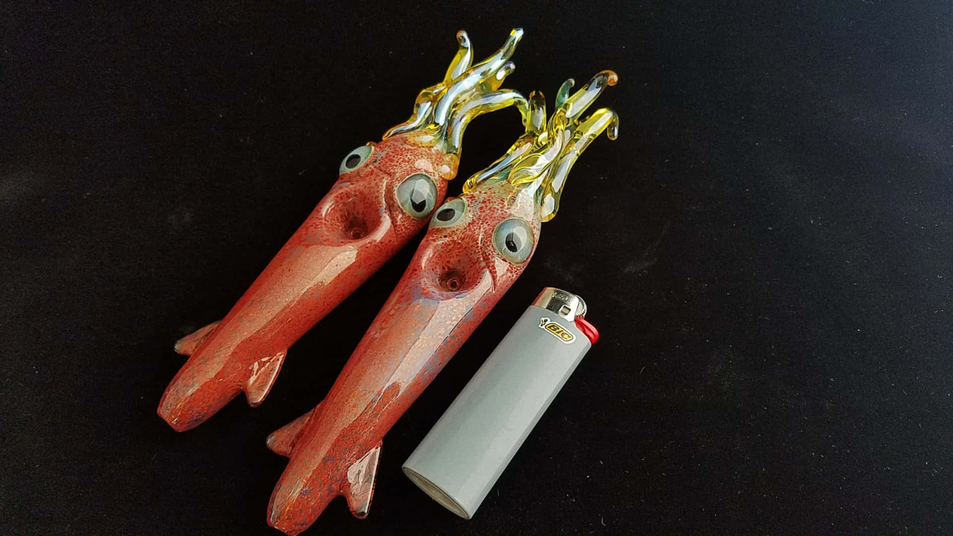 Glass Squid Fishing Lures Bic Lighter Wallpaper