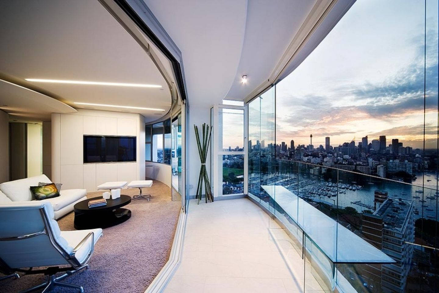 Glass Terrace Of A Fancy Apartment Wallpaper