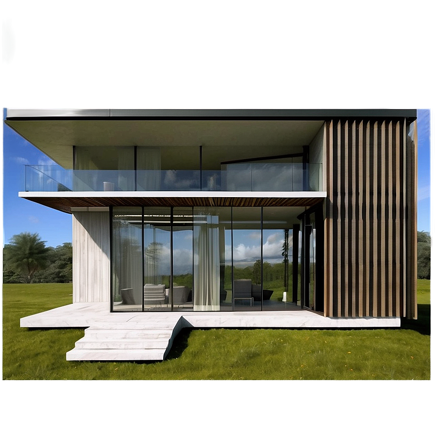 Glass-walled Modern House Designs Png 25 PNG