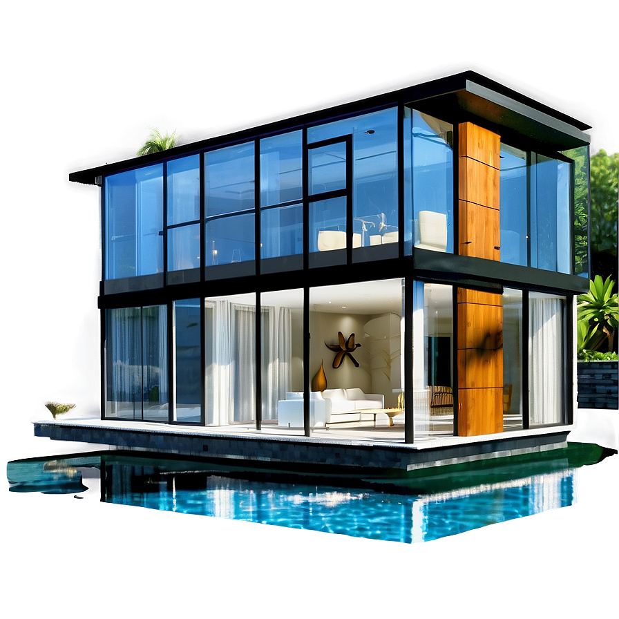 Glass-walled Modern House Designs Png Wng PNG