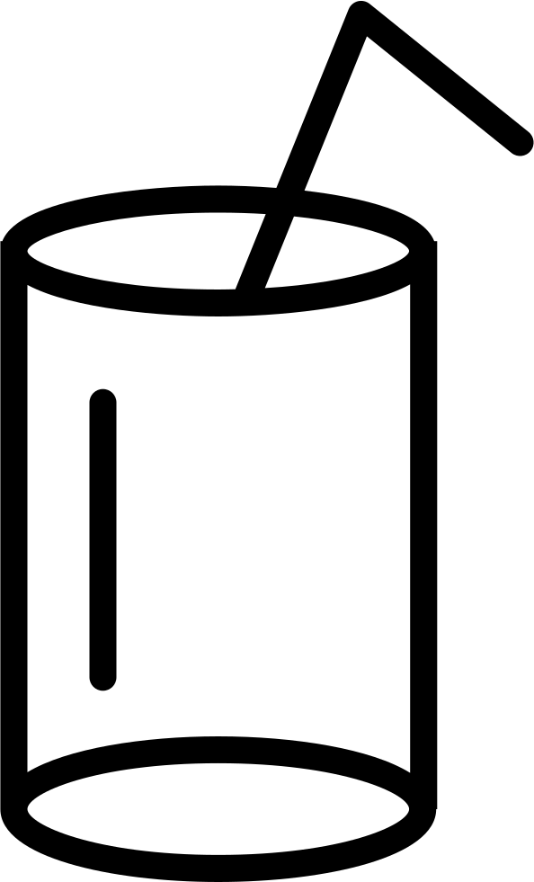 Glass With Straw Outline PNG