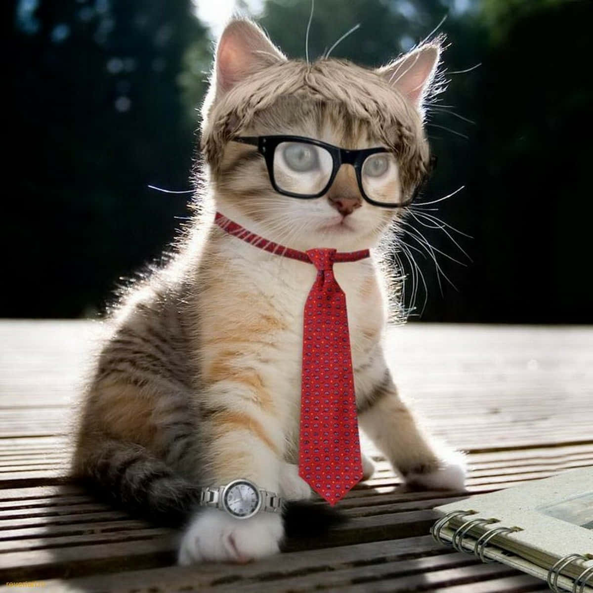Download Glasses Cute Cat Pfp Wallpaper | Wallpapers.com
