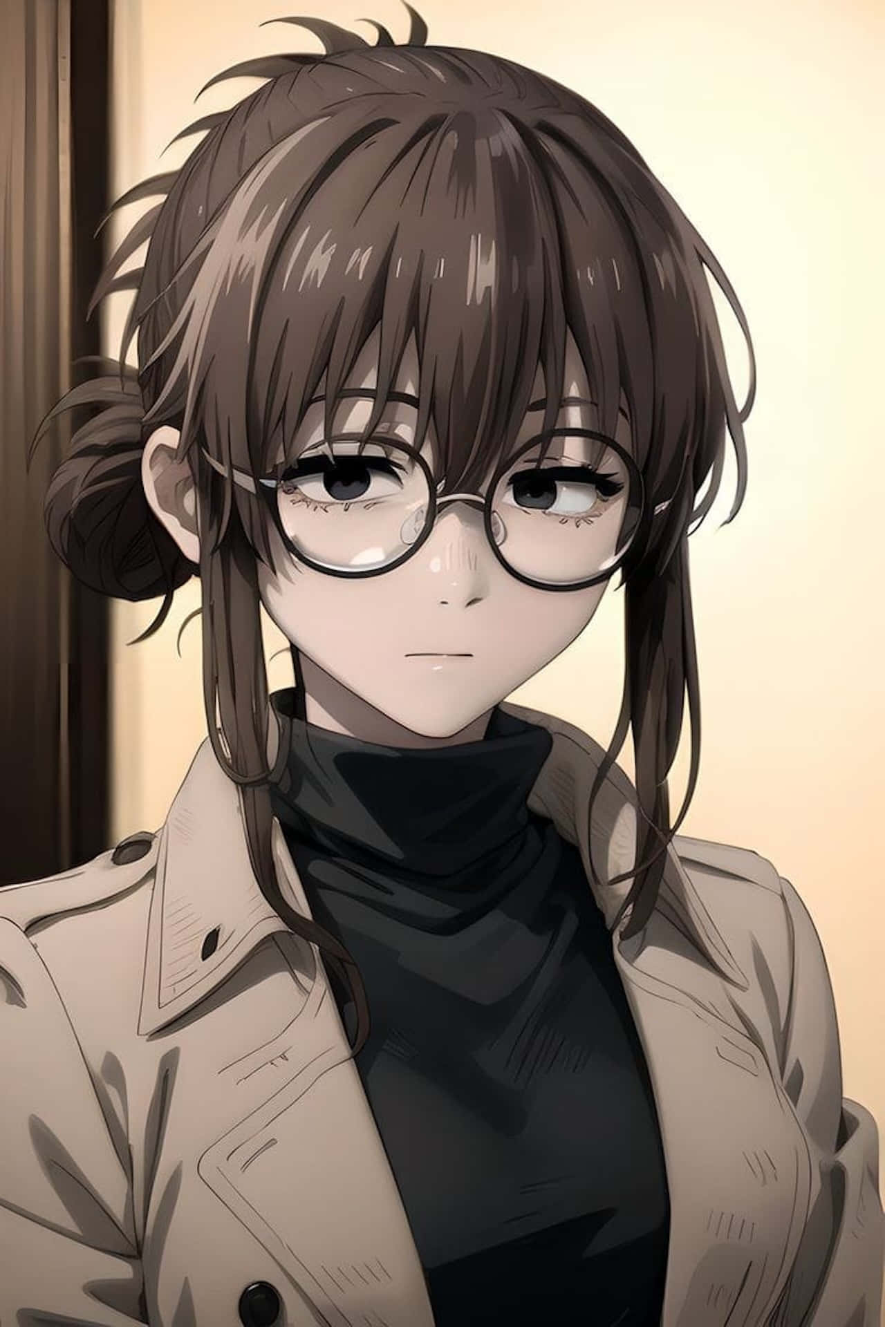 Glasses Girl Anime Portrait Wallpaper