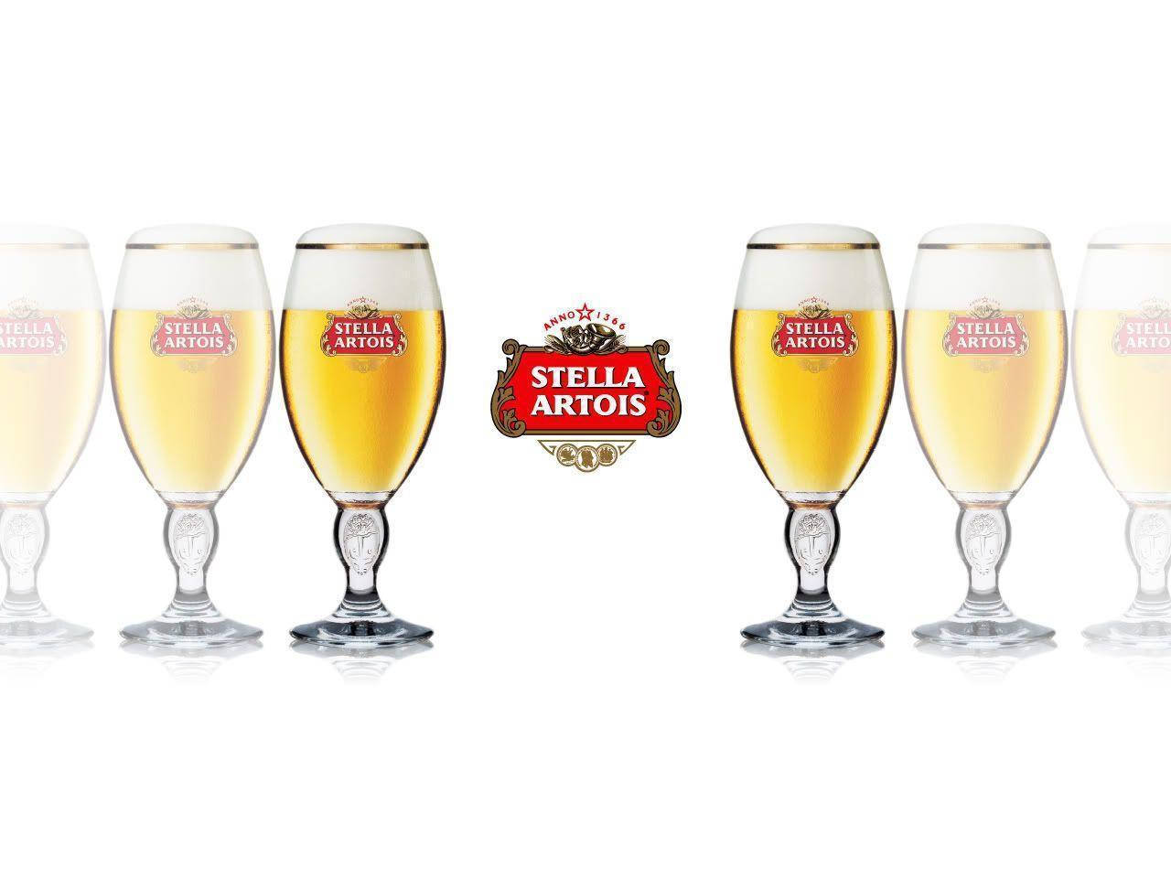Glasses Of Stella Artois Beer Wallpaper