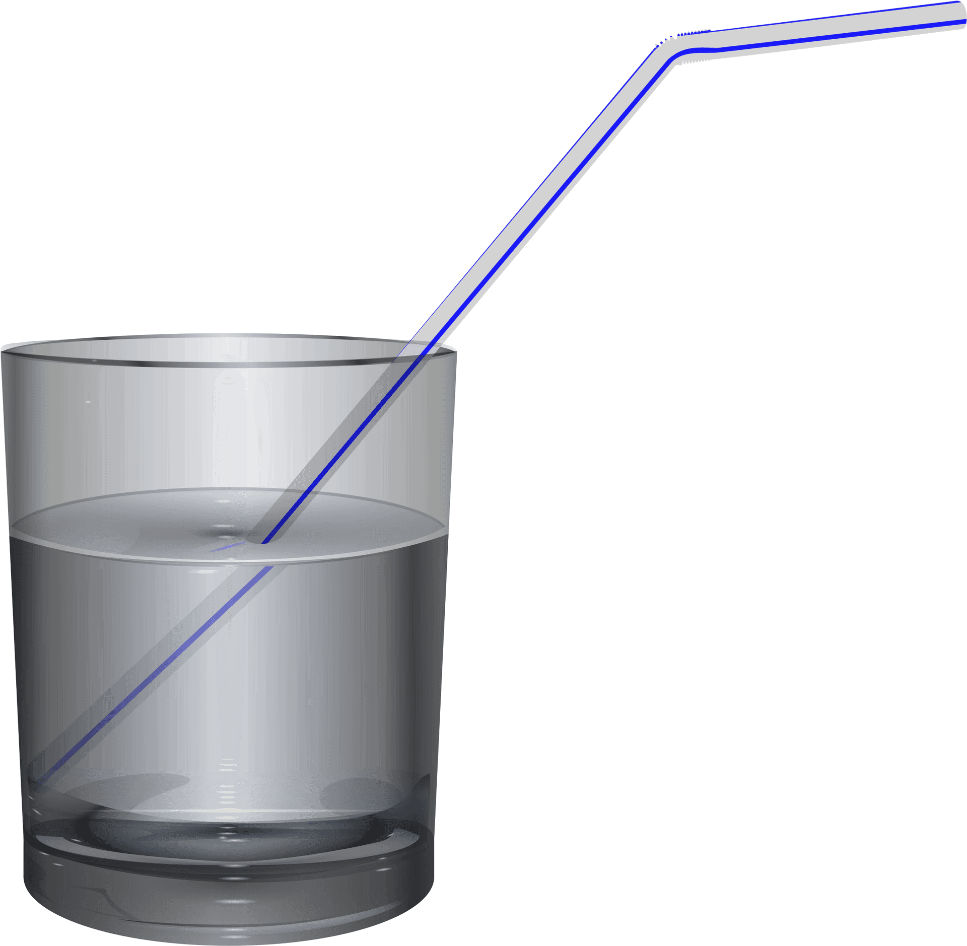 Glassof Waterwith Blue Straw PNG