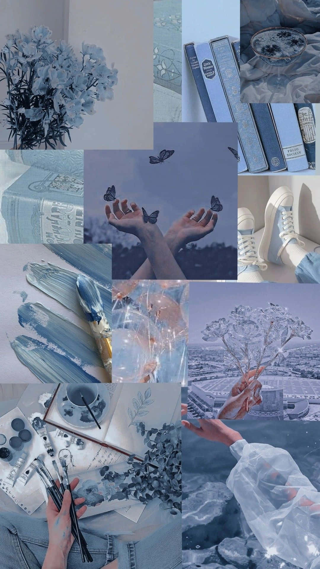 Glaucous Aesthetic Collage Wallpaper