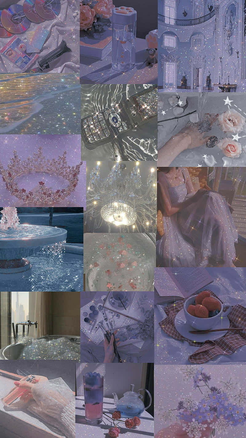 Glaucous Aesthetic Collage Wallpaper