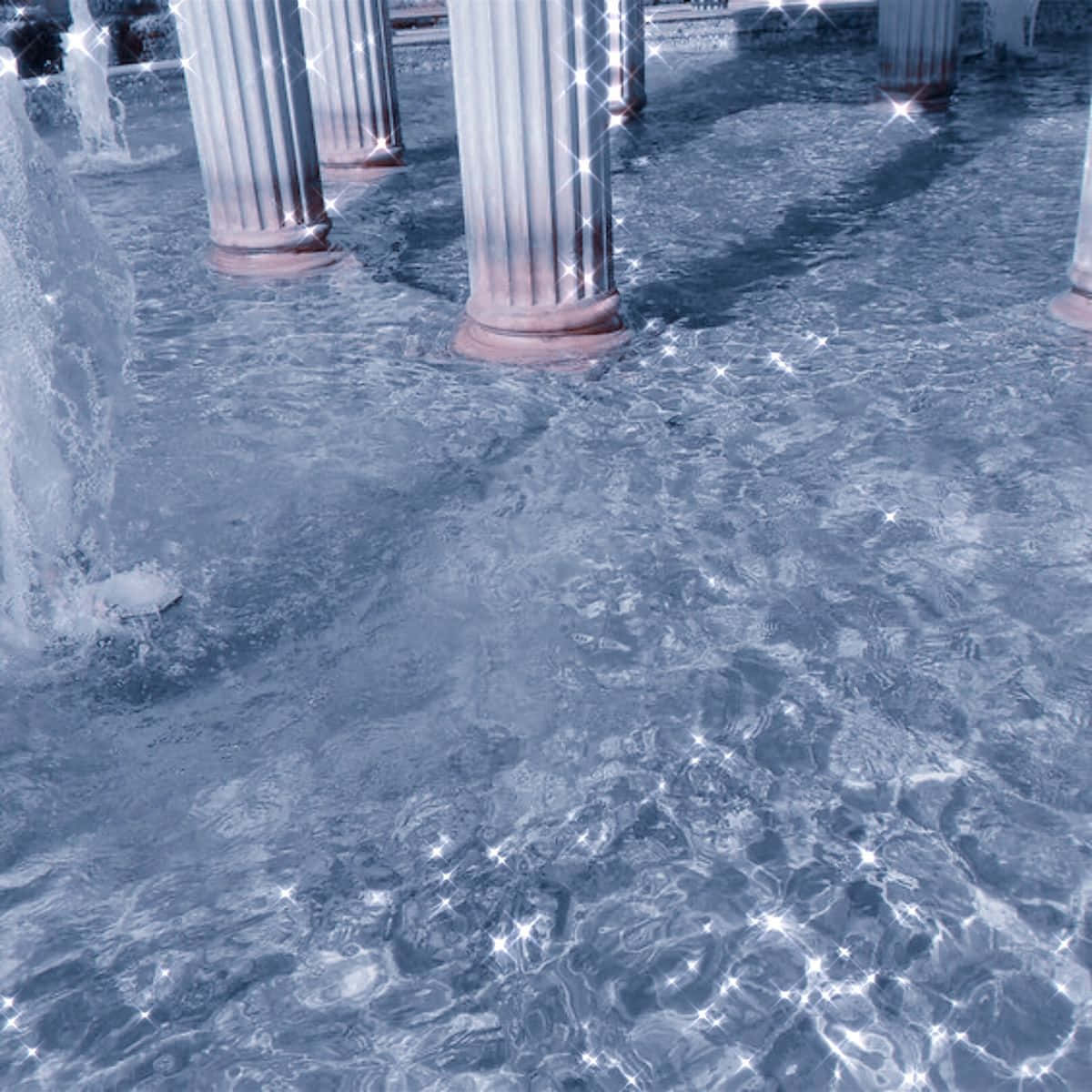 Glaucous Water Pillars Aesthetic.jpg Wallpaper