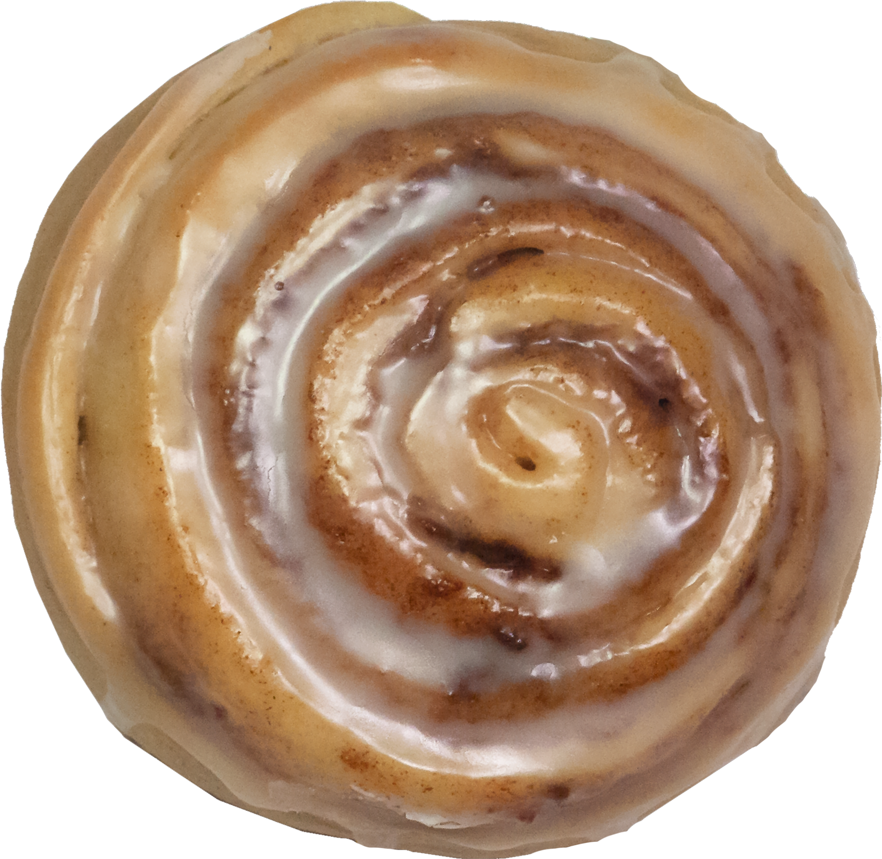 Glazed Cinnamon Roll Top View PNG