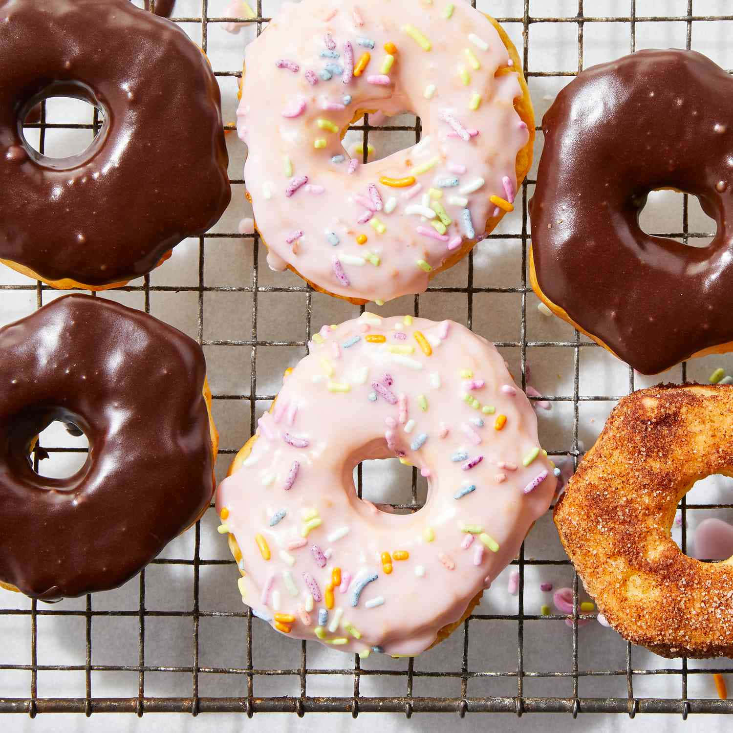 Enjoy a sweet treat with a glazed donut Wallpaper