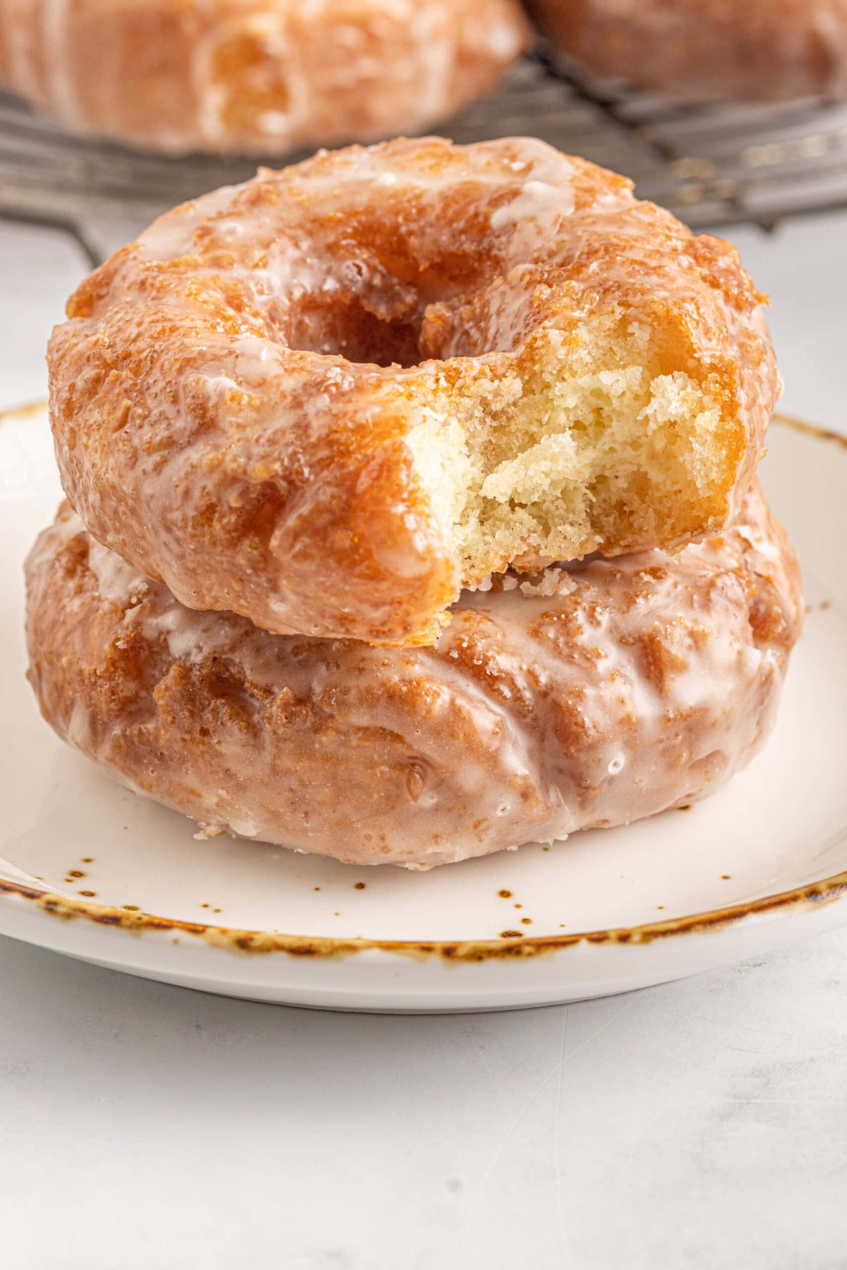 Enjoy a sweet glazed donut. Wallpaper