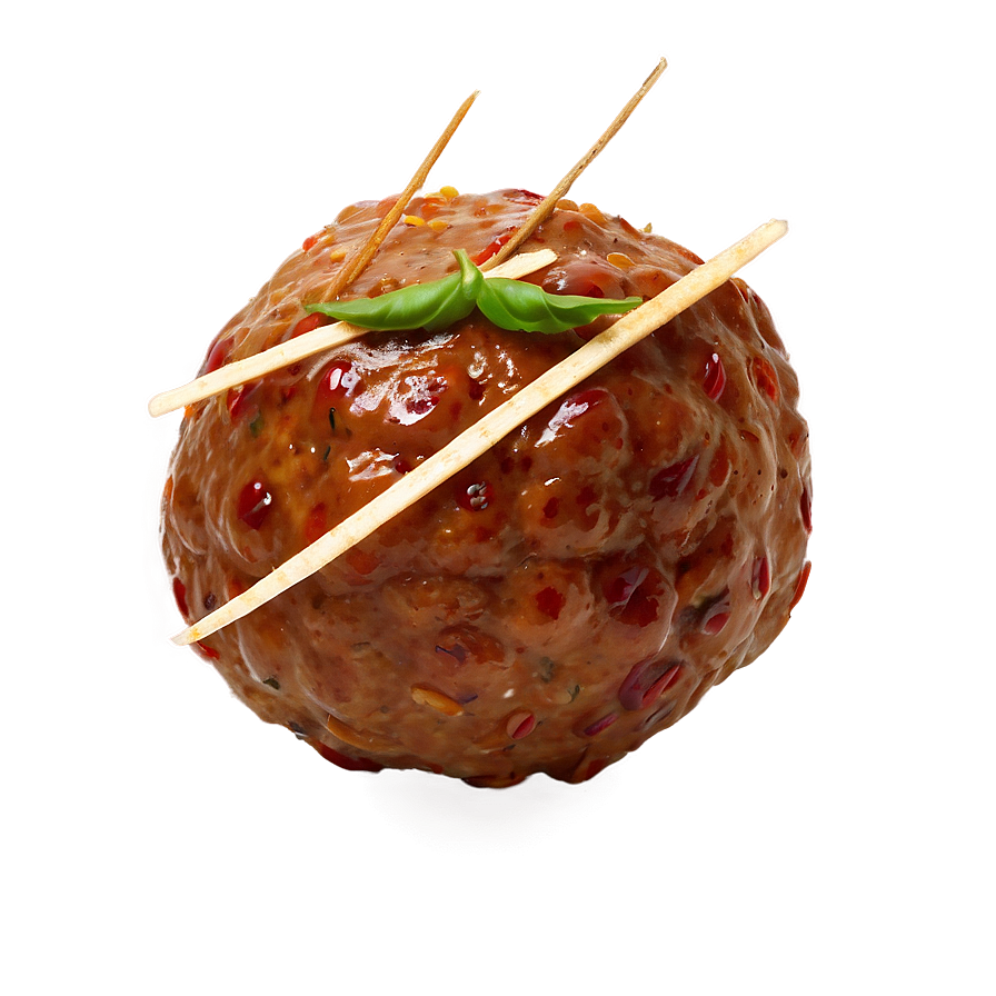 Glazed Meatballwith Toothpicks PNG