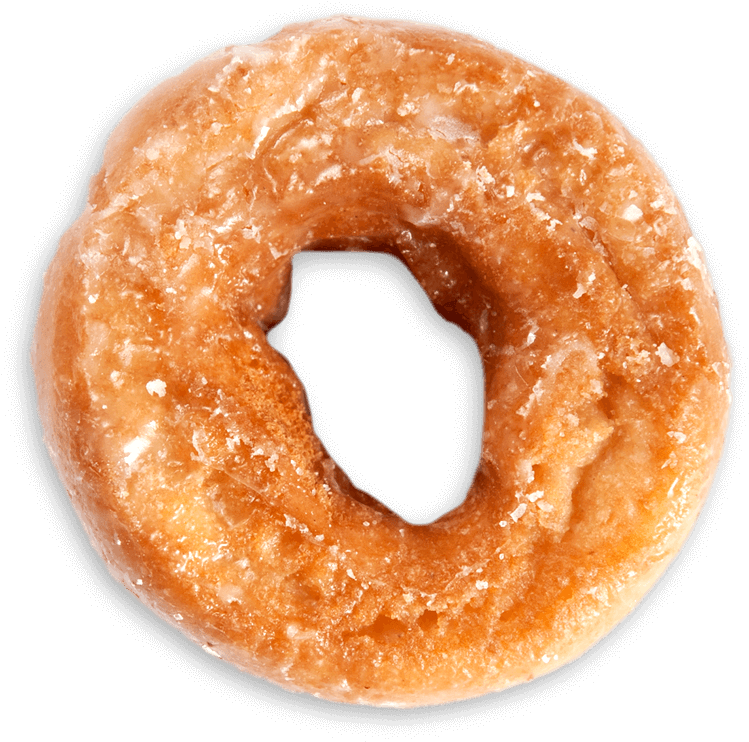 Download Glazed Sugar Donut Top View.png | Wallpapers.com