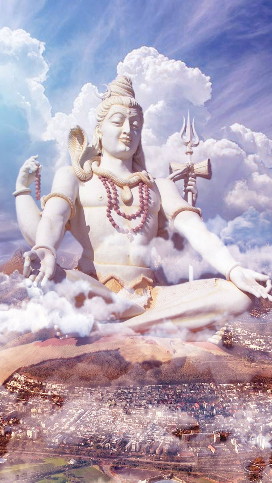 Gleaming Statue Of Lord Shiva Hd Wallpaper
