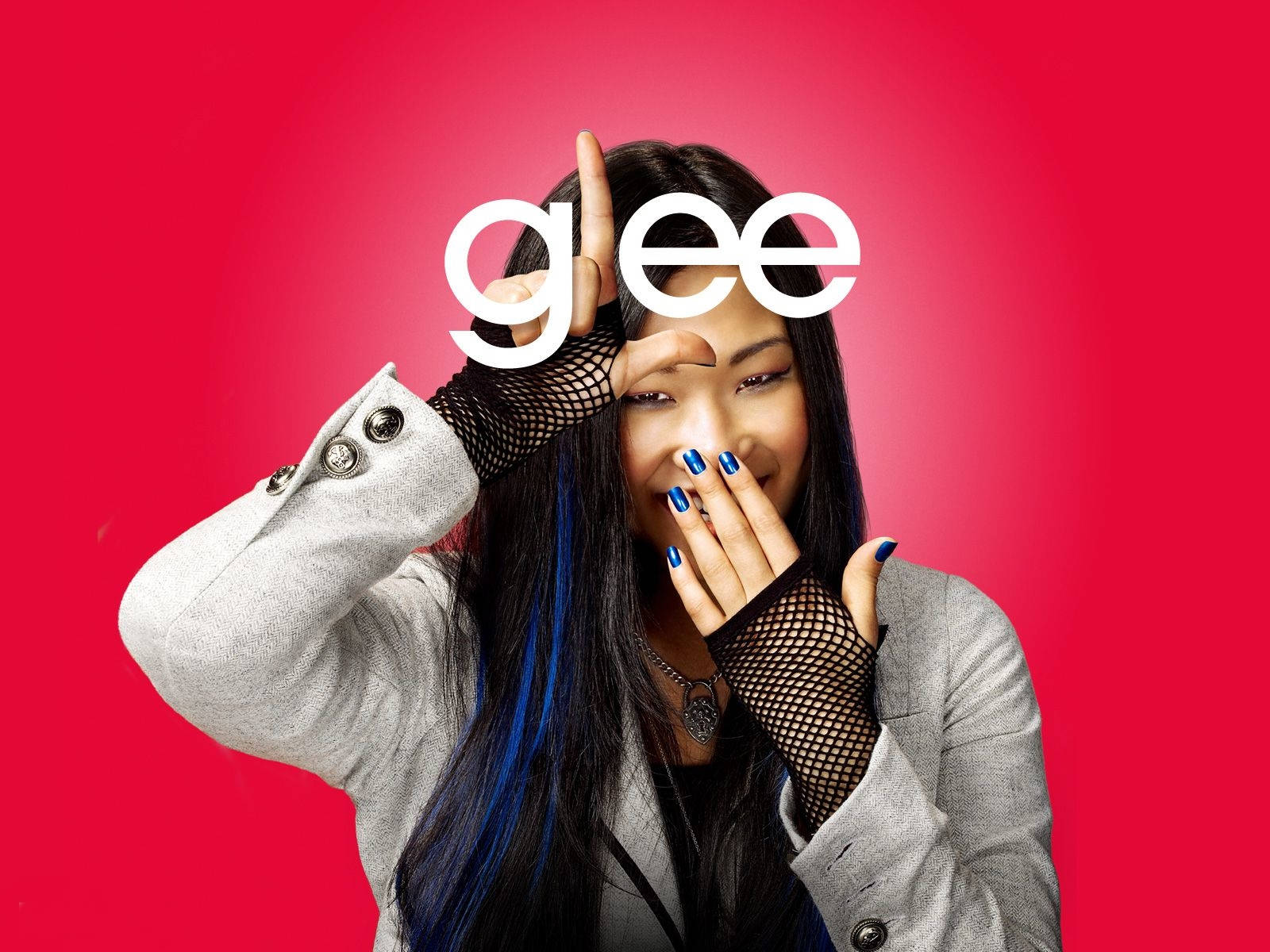 Medlemav Glee Cast-skådespelaren Jenna Ushkowitz. Wallpaper