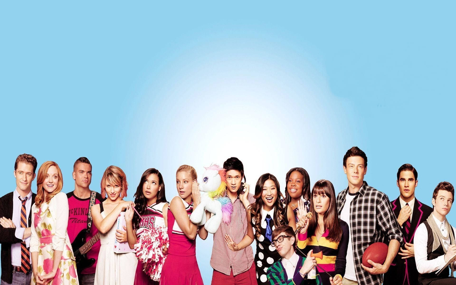 Glee Cast Members Fox Television Show Series Wallpaper