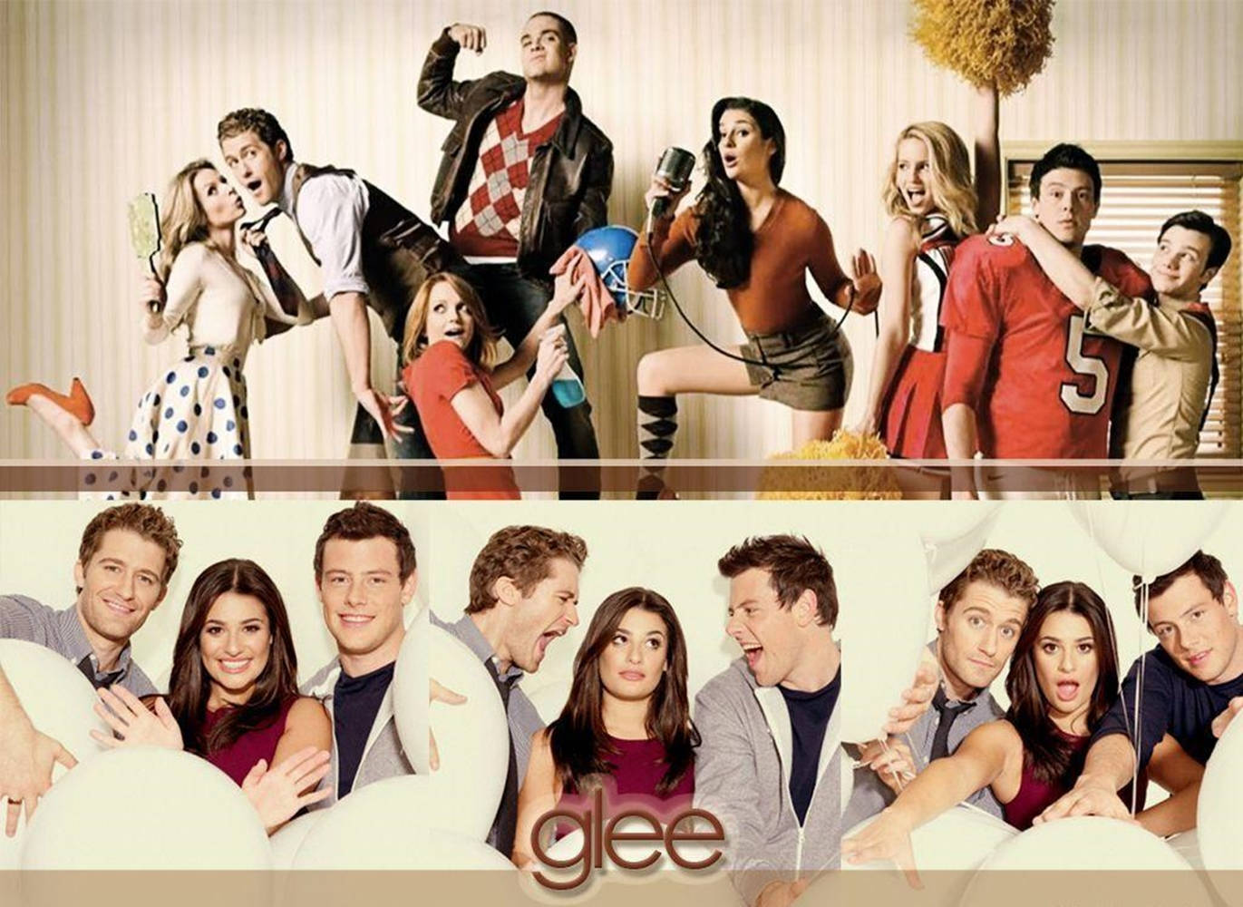 Glee Cast Members Poster Design Wallpaper