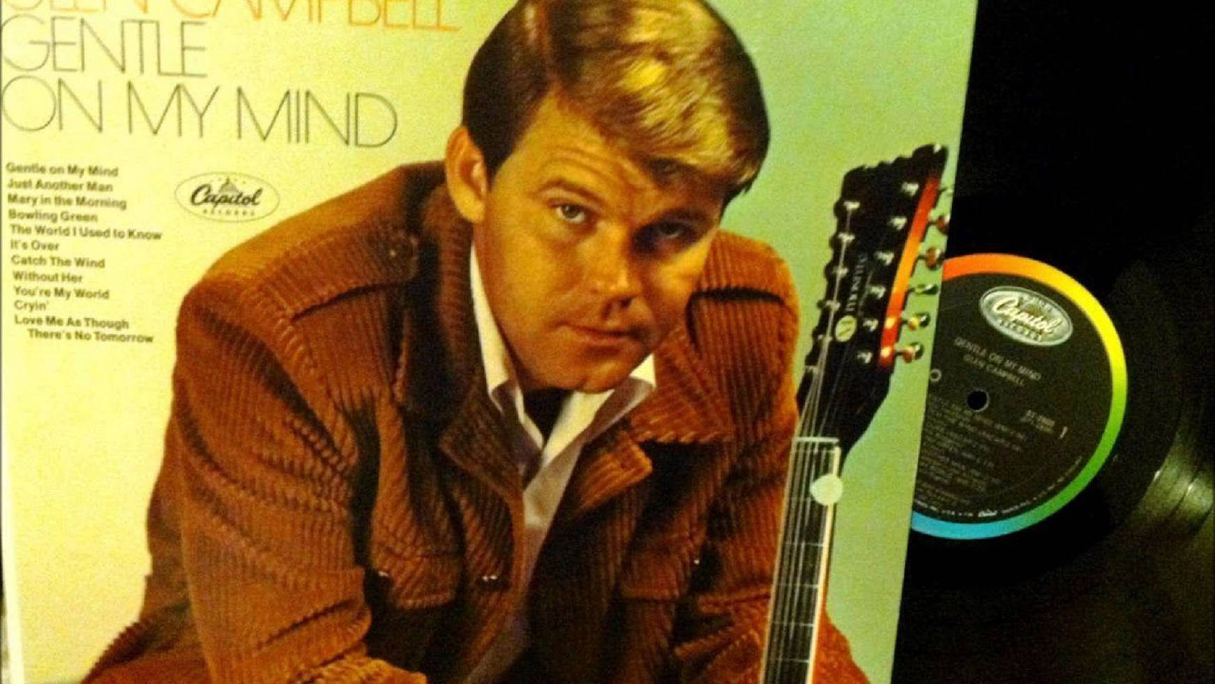 Glen Campbell på hans blide On My Mind Album Cover. Wallpaper
