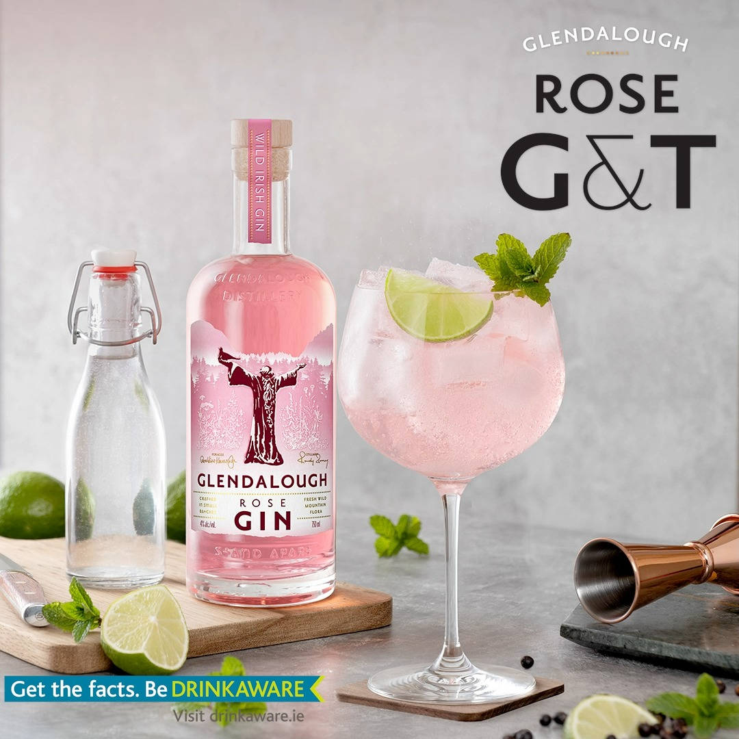 Glendalough Rose Gin Wild Botanical Pink Cocktail Wallpaper