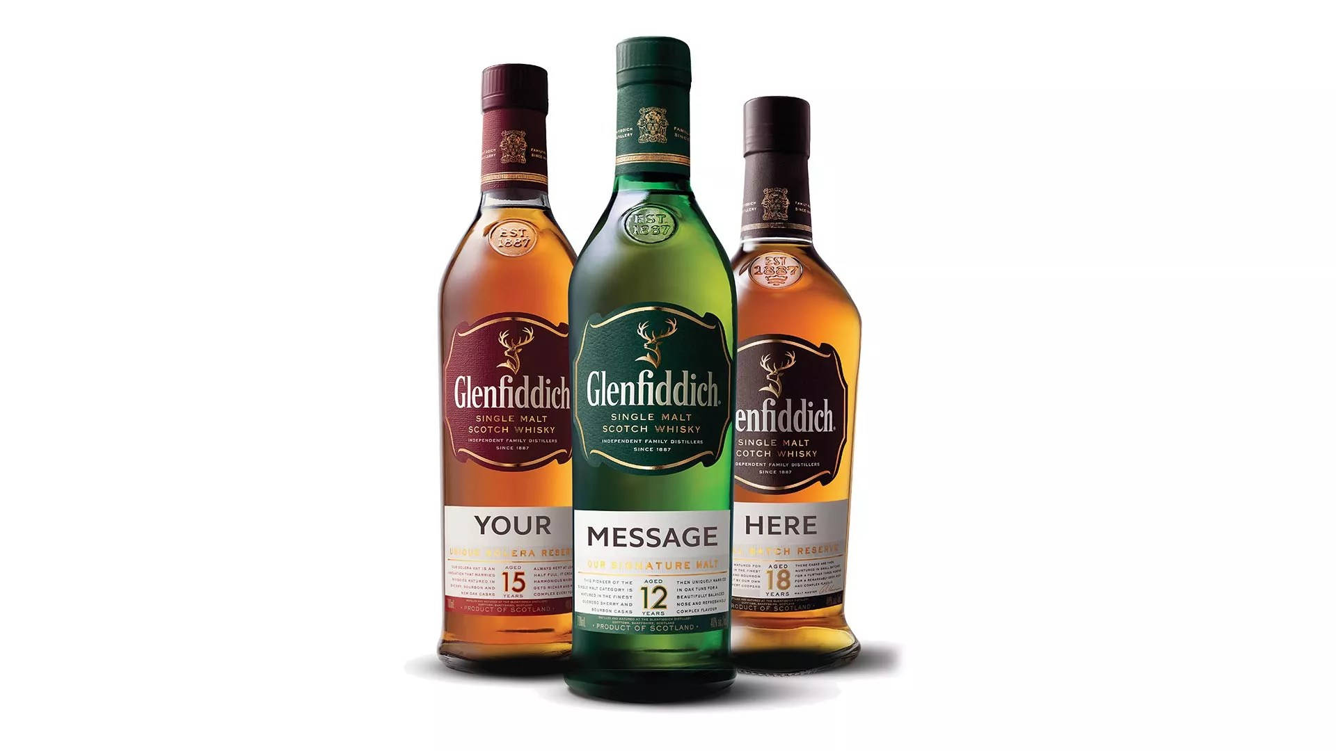 Glenfiddichflaggschiff-whiskys Auf Weißem Hintergrund Wallpaper