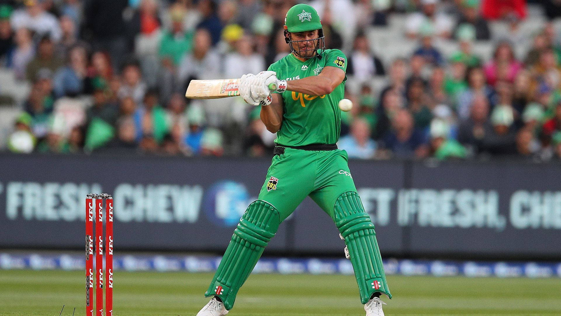 Glenn Maxwell In All-green Cricket Uniform Wallpaper