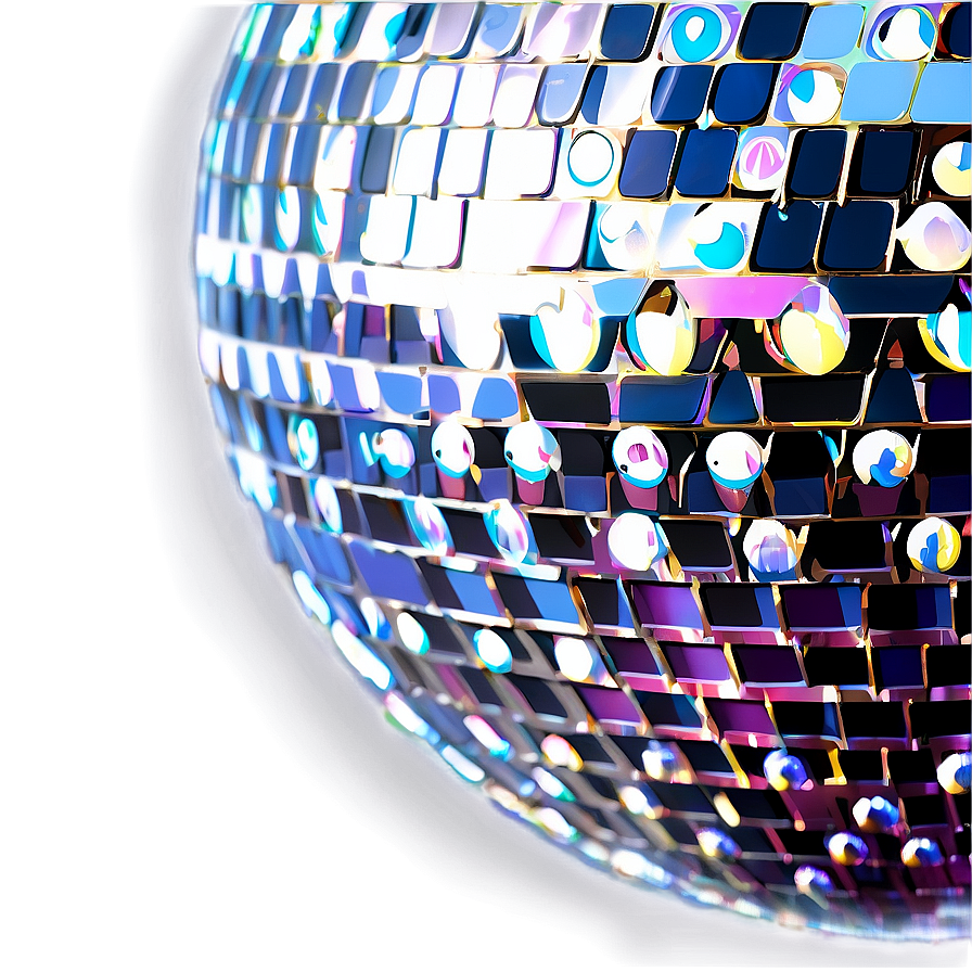 Glimmering Disco Ball Closeup PNG