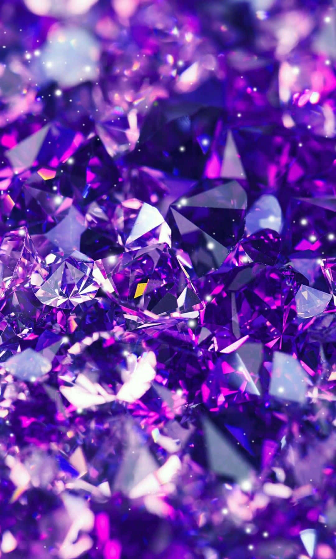Glimmering Purple Gemstones Wallpaper
