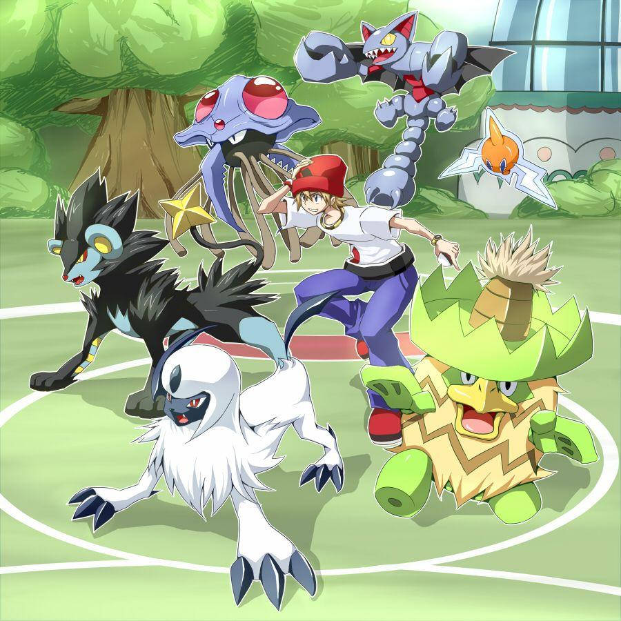 Gliscor With Pokémon's And Trainer Wallpaper
