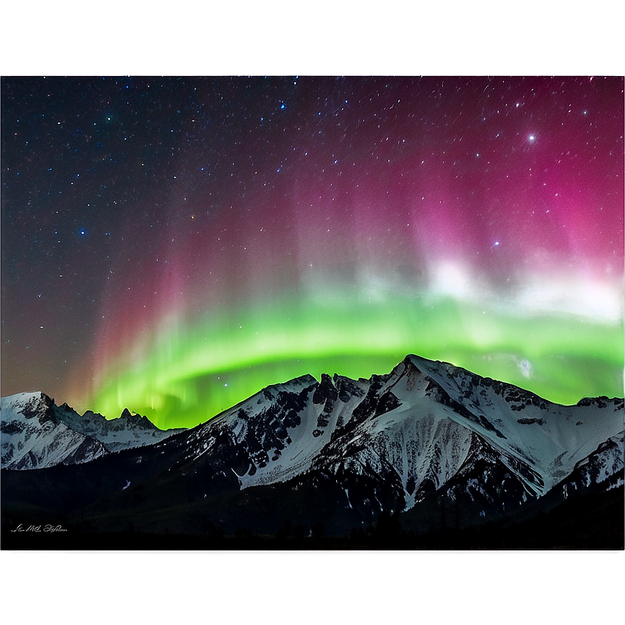 Glistening Aurora Over Peaks Png Vkh24 PNG