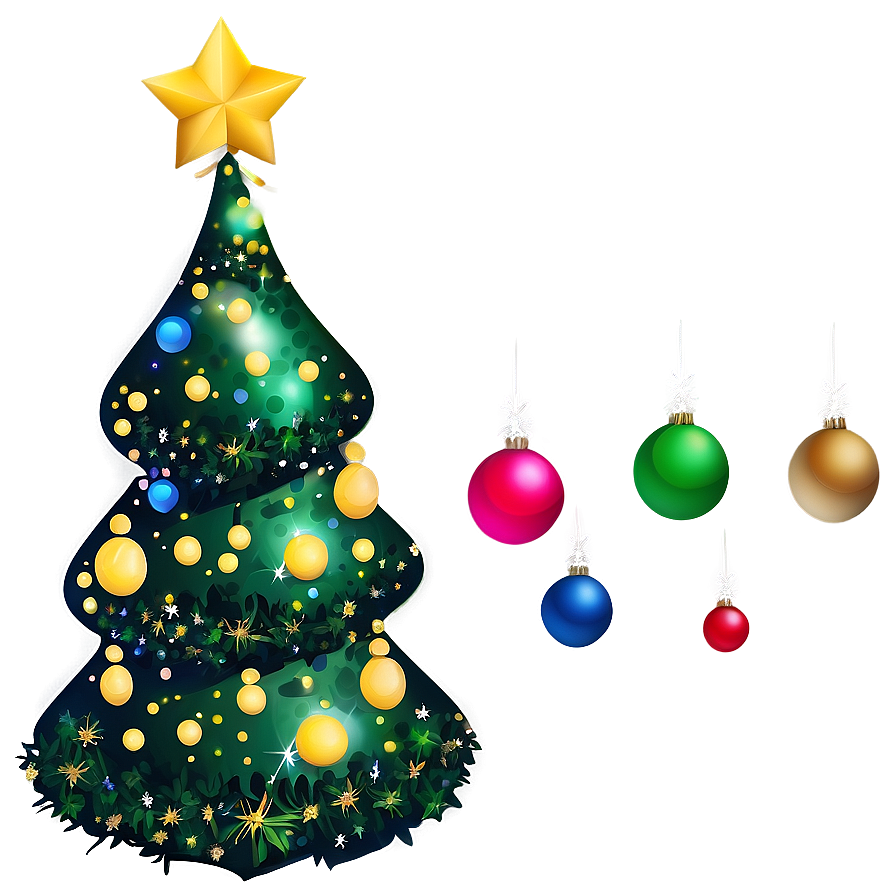 Glistening Cute Christmas Tree Png 06252024 PNG