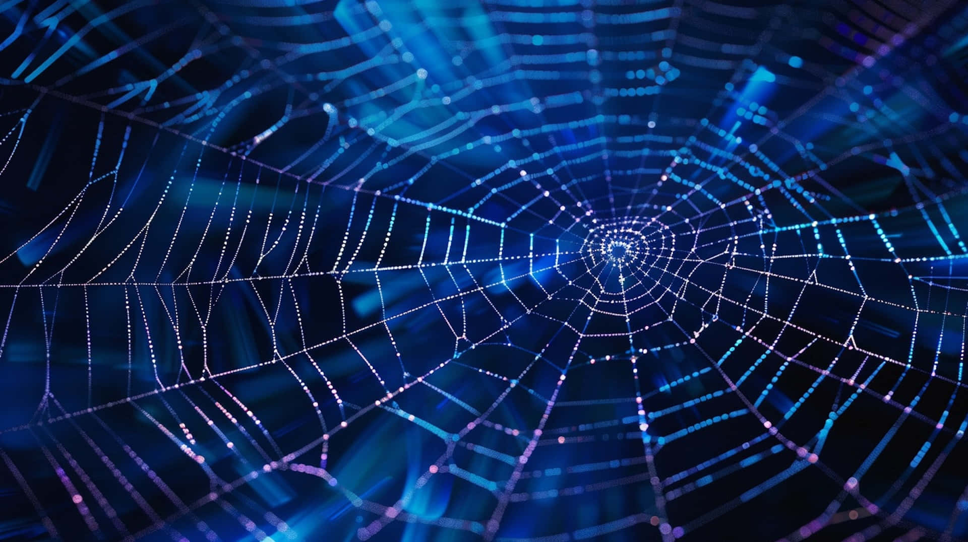 Glistening Spider Web Night Wallpaper