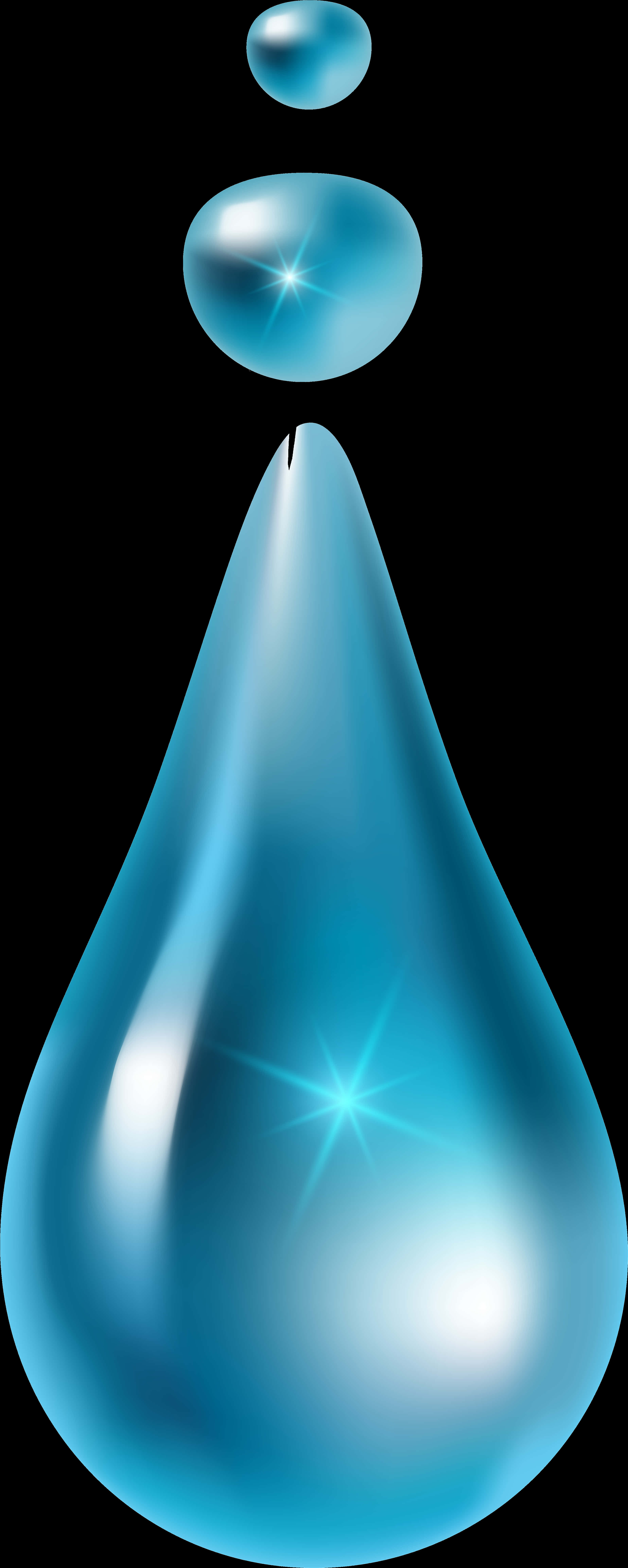 Glistening Water Dropson Black Background PNG