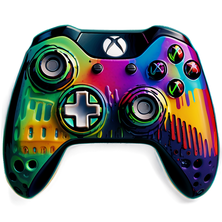 Glitch Art Xbox Controller Png 2 PNG