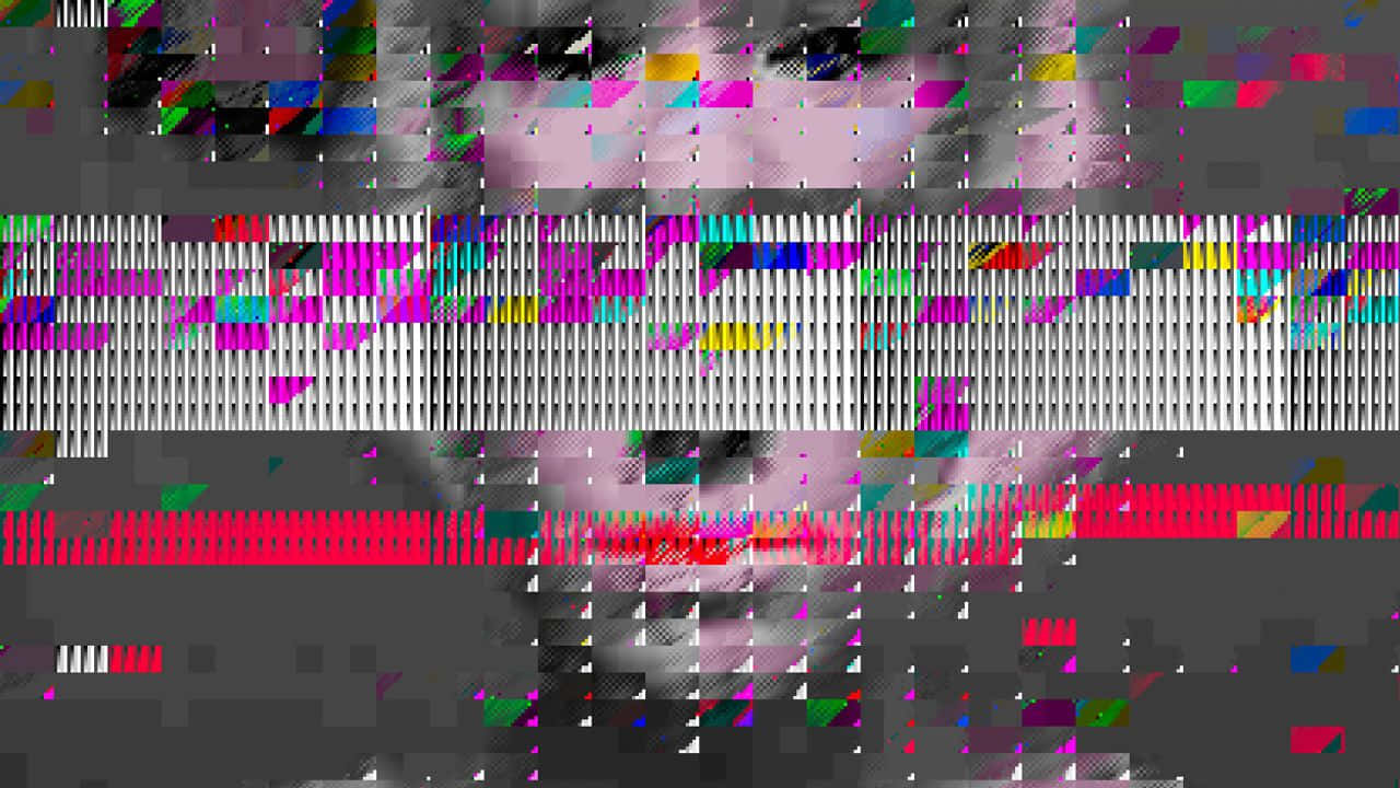 Face the future with a bold and beautiful glitch background.