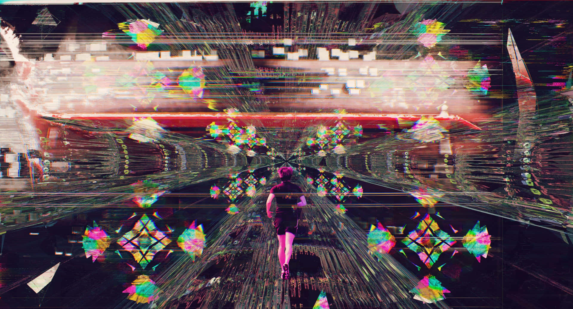 An abstract and futuristic glitch background